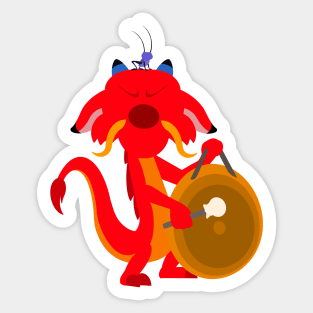 Minimalist Mushu & Cri-Kee Sticker